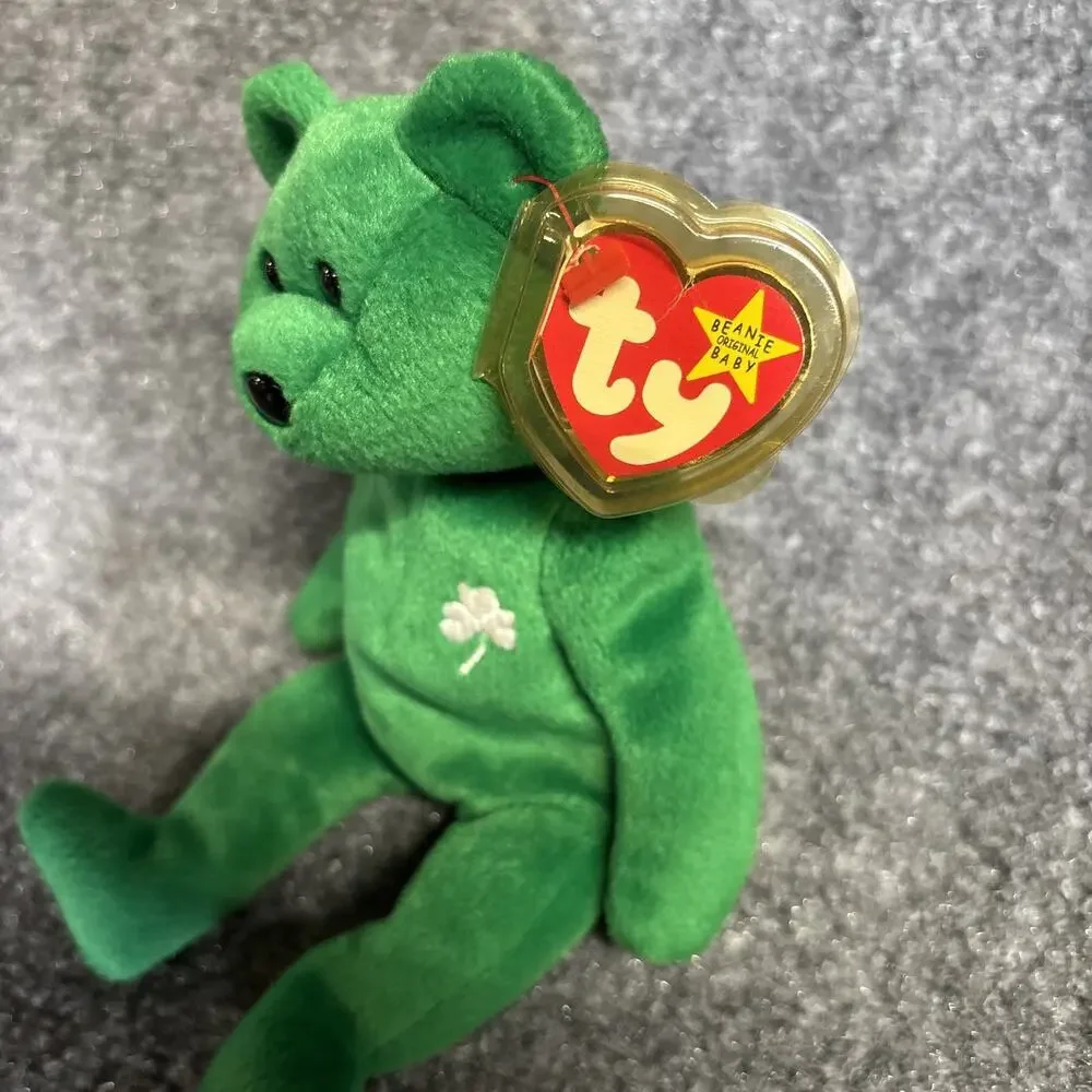 1997 ULTRA RARE Erin Ty Beanie Baby with Eyes ERROR, Beanie babies RETIRED Ty Er